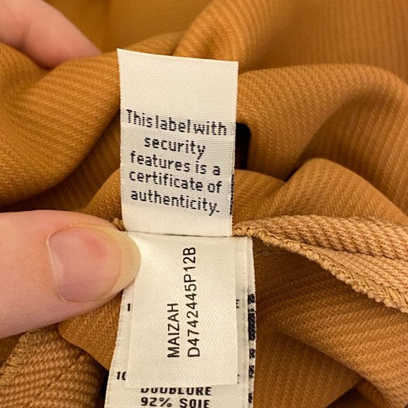 DVF Maizah front-zip belted sheath dress tan camel 12 - Picture 10 of 13